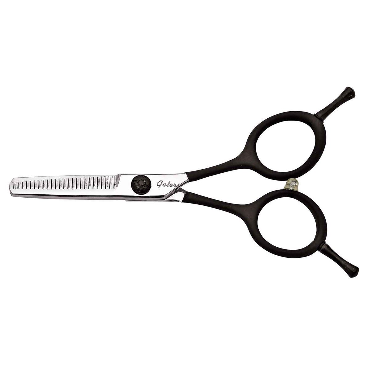 Geib Gator Trim n Cut 4.5-inch 26-tooth blending shears with black handles.