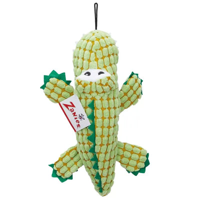 Zanies Corduroy Croc Dog Chew Toy - Durable Squeaky Plush