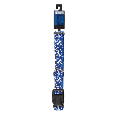 Casual Canine Patterns Collar Bone 6-10In Blue