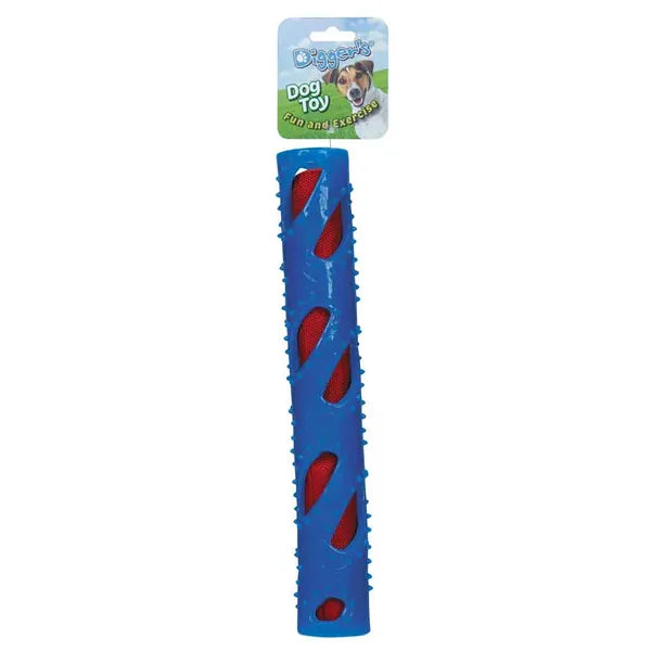 Pet Edge DGR Crinkle Stuff Stick Dog Toy – Interactive Blue Chew Toy