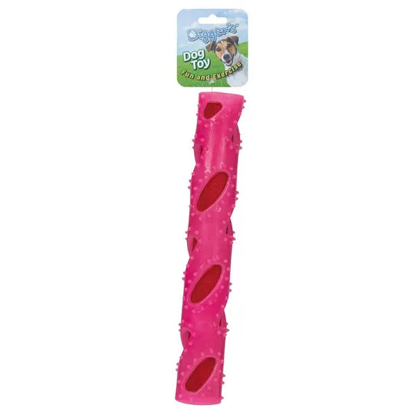 Pet Edge DGR Crinkle Stuff Stick Pink Interactive Dog Toy - 12 Inch