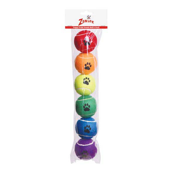 Zanies Rainbow Tennis Ball 2.5 in 6pk