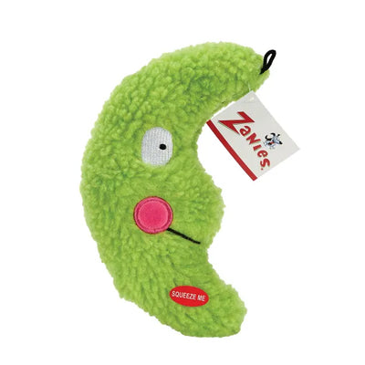 Zanies Smiling Moon Dog Toy – 8 Inch Green Plush Squeaker