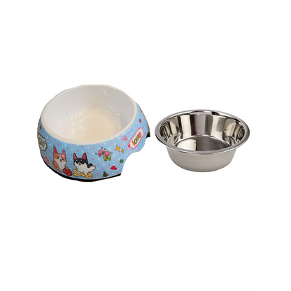Cutie Ties Dog Bowl, Small, Corgi