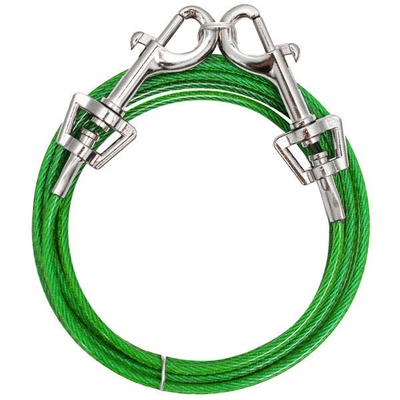 Boss Pet Small Dog Tie-Out Cable | Tangle-Free Swivel Snap | 12ft