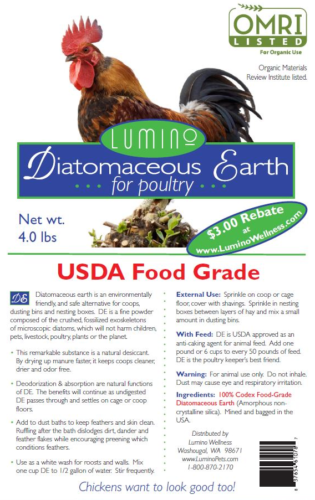 Food Grade Diatomaceous for Poultry - 4 lbs