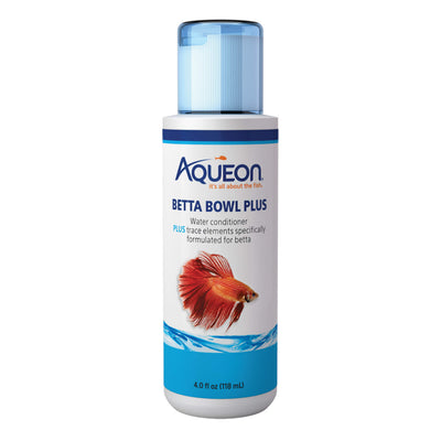 Aqueon Betta Bowl Plus Water Conditioner - Detoxifies Tap Water, 4 oz