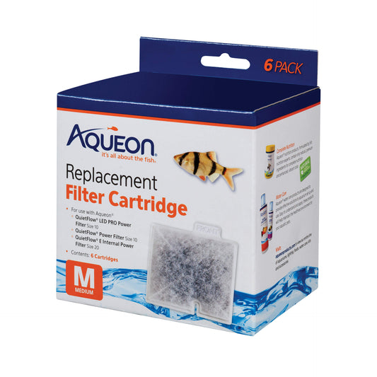 Aqueon Replacement Filter Cartridges | Medium 6-Pack | Activated Carbon