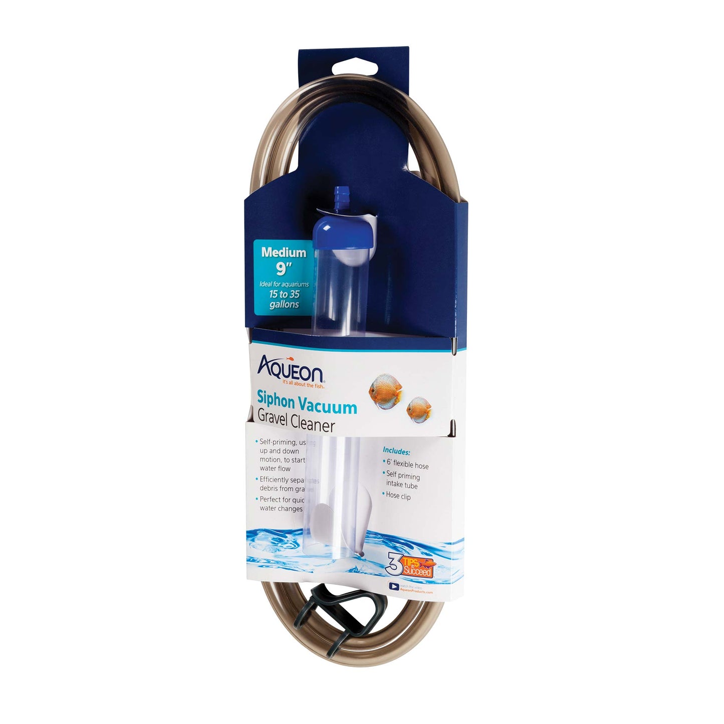 Aqueon Siphon Vacuum Gravel Cleaner – Medium Self-Priming Aquarium Tool