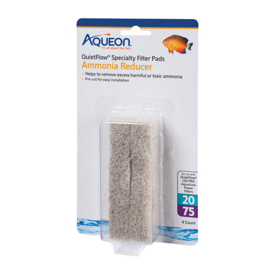 Aqueon Ammonia Reducer Filter Pads for QuietFlow 20/75 - 4 Pack