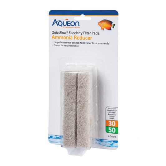 Aqueon Ammonia Reducer Filter Pads for QuietFlow 30/50 - 4 Pack