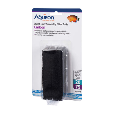 Aqueon Replacement Carbon Filter Pads for QuietFlow 20/75 - 4 Pack