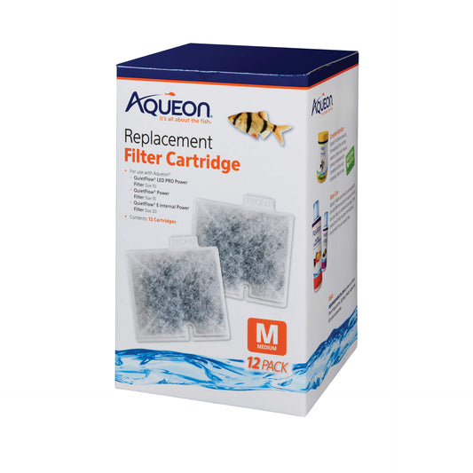 Aqueon Replacement Filter Cartridges | Medium 12-Pack Activated Carbon