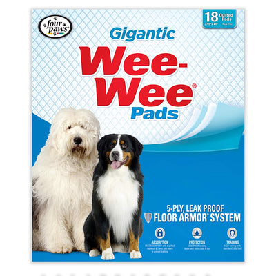 Four Paws Gigantic Wee-Wee Pads | XXL Large Dog Training Pads, 18 Count