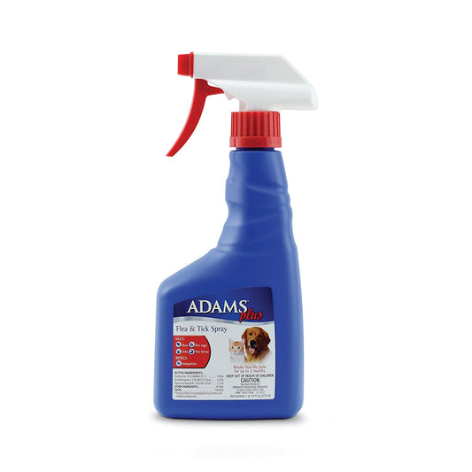 Adams Plus Flea and Tick Spray for Cats and Dogs – 16 oz Pet Treatment