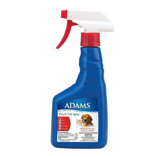 Adams Flea and Tick Spray for Cats and Dogs – 16oz Pet Treatment