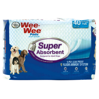 Four Paws Wee Wee Pads | Super Absorbent 5-Ply Dog Training Pads, 40 Count