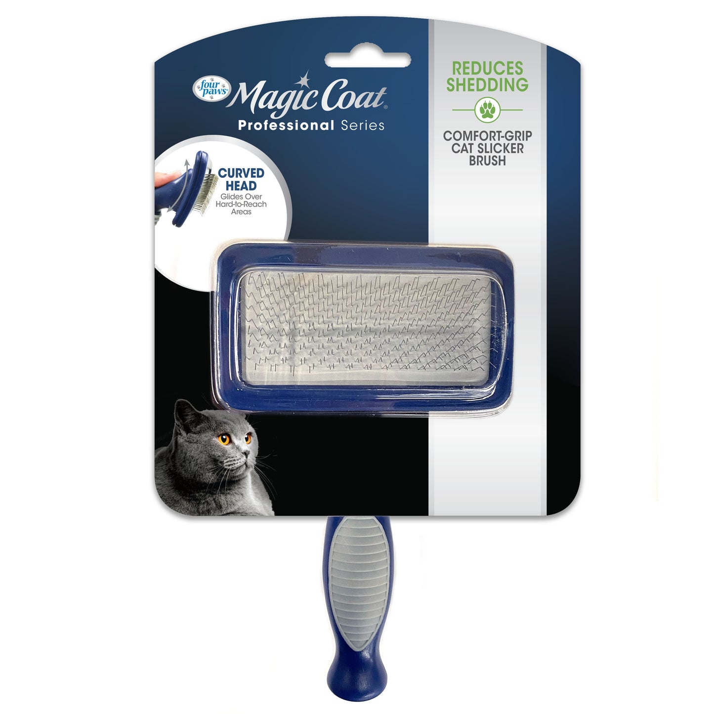 Four Paws Magic Coat Gentle Slicker Wire Cat Brush with Wood Handle