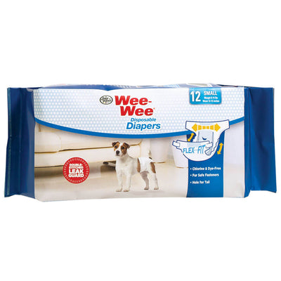 Four Paws Wee-Wee Disposable Dog Diapers | Small White | 12 Pack