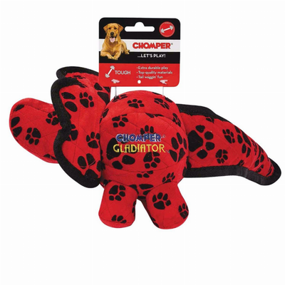 Pet Edge Chomper Gladiator Tuff Dino - Durable Plush Dog Chew Toy