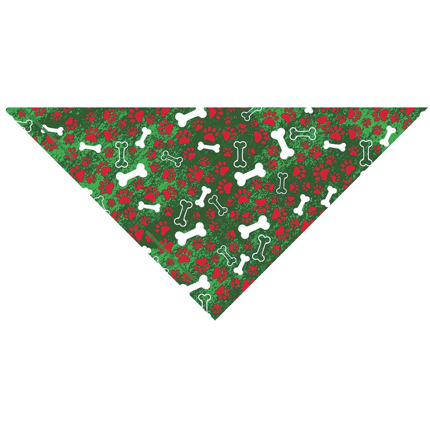 Pet Edge Holiday Bones Green Cotton Dog Bandana – 22x22 Seasonal Scarf