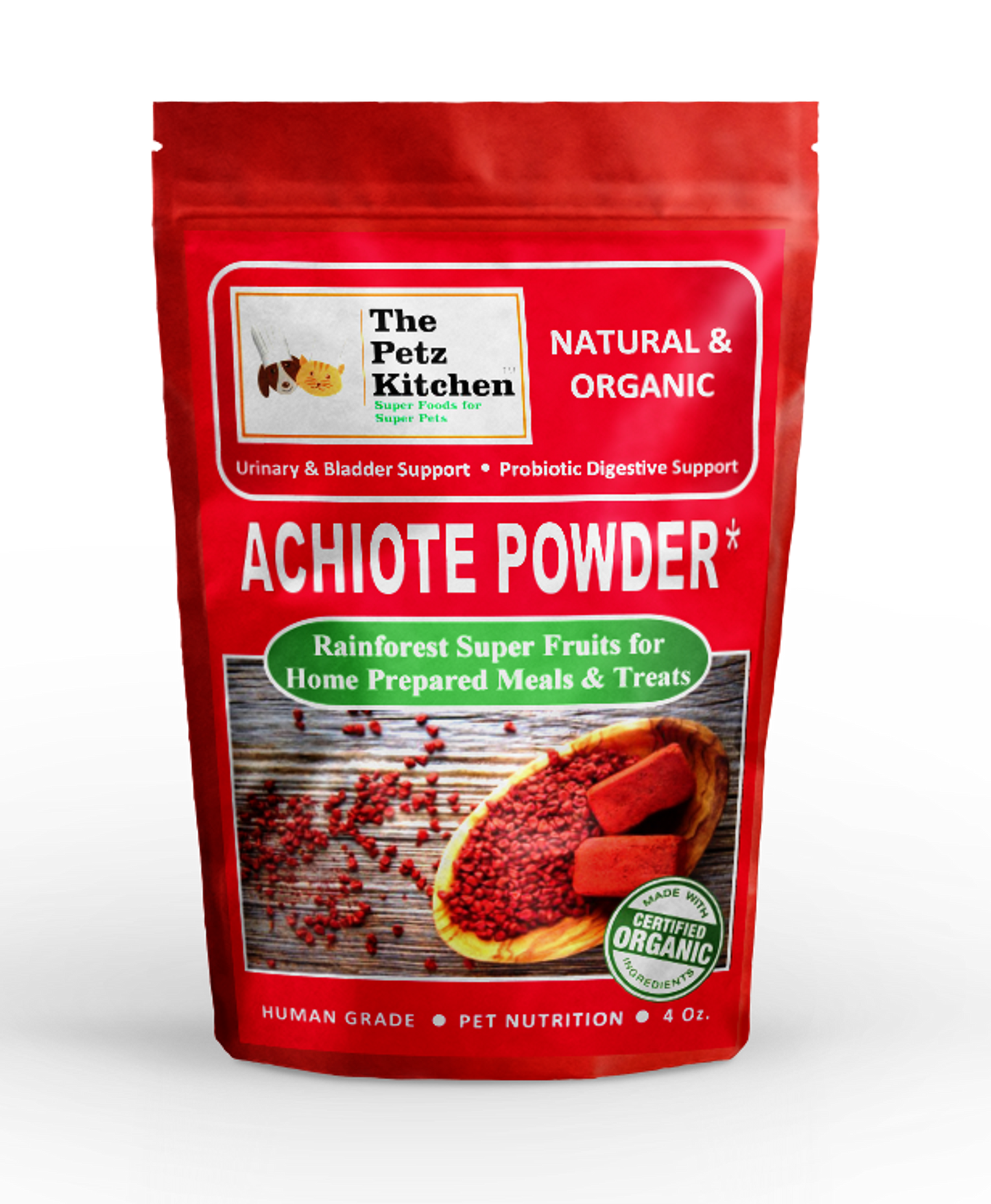 Achiote Powder - Urinary, Bladder & Probiotic Digestive Support* The Petz Kitchen, 4 Oz.