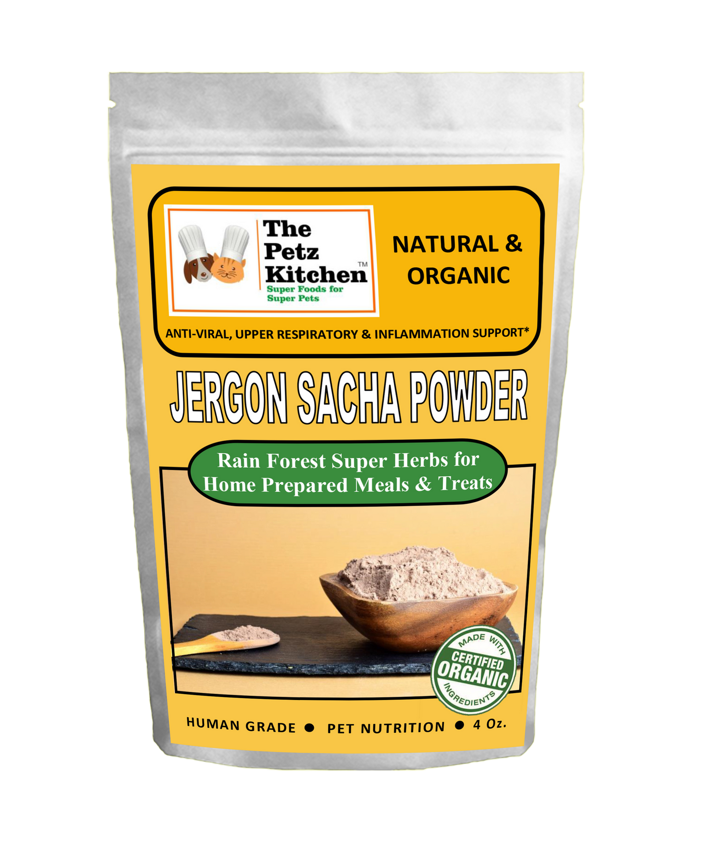 Jergon Sacha Powder - Anti-Viral, Upper Respiratory & Inflammation, 8 oz