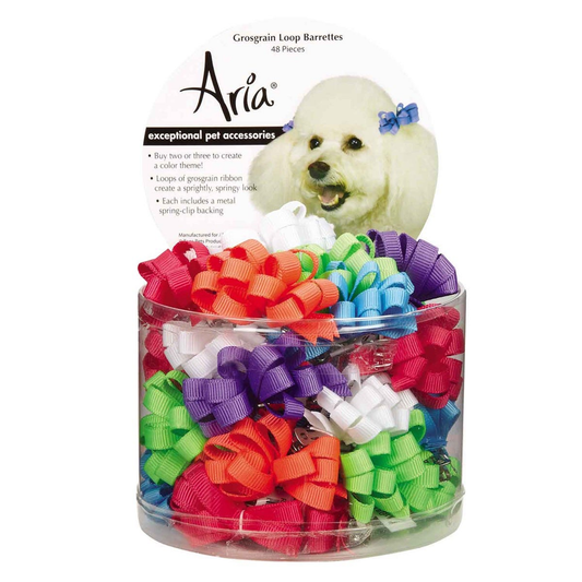 AR Grosgrain Barrette Canister - 48Pc