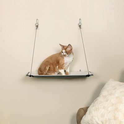 K&H Pet Products Wall Mounted Cat Shelf – Steel Frame Perch, Natural