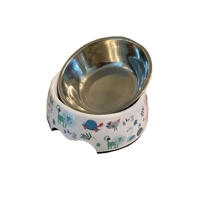 Cutie Ties Animal Kingdom Stainless Steel Dog Bowl - Medium