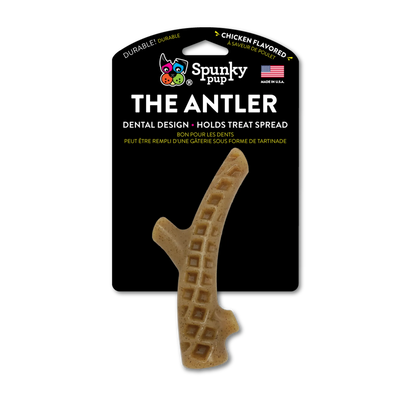 Spunky Pup Antler Deer Dog Chew Toy – Chicken Flavored Nylon