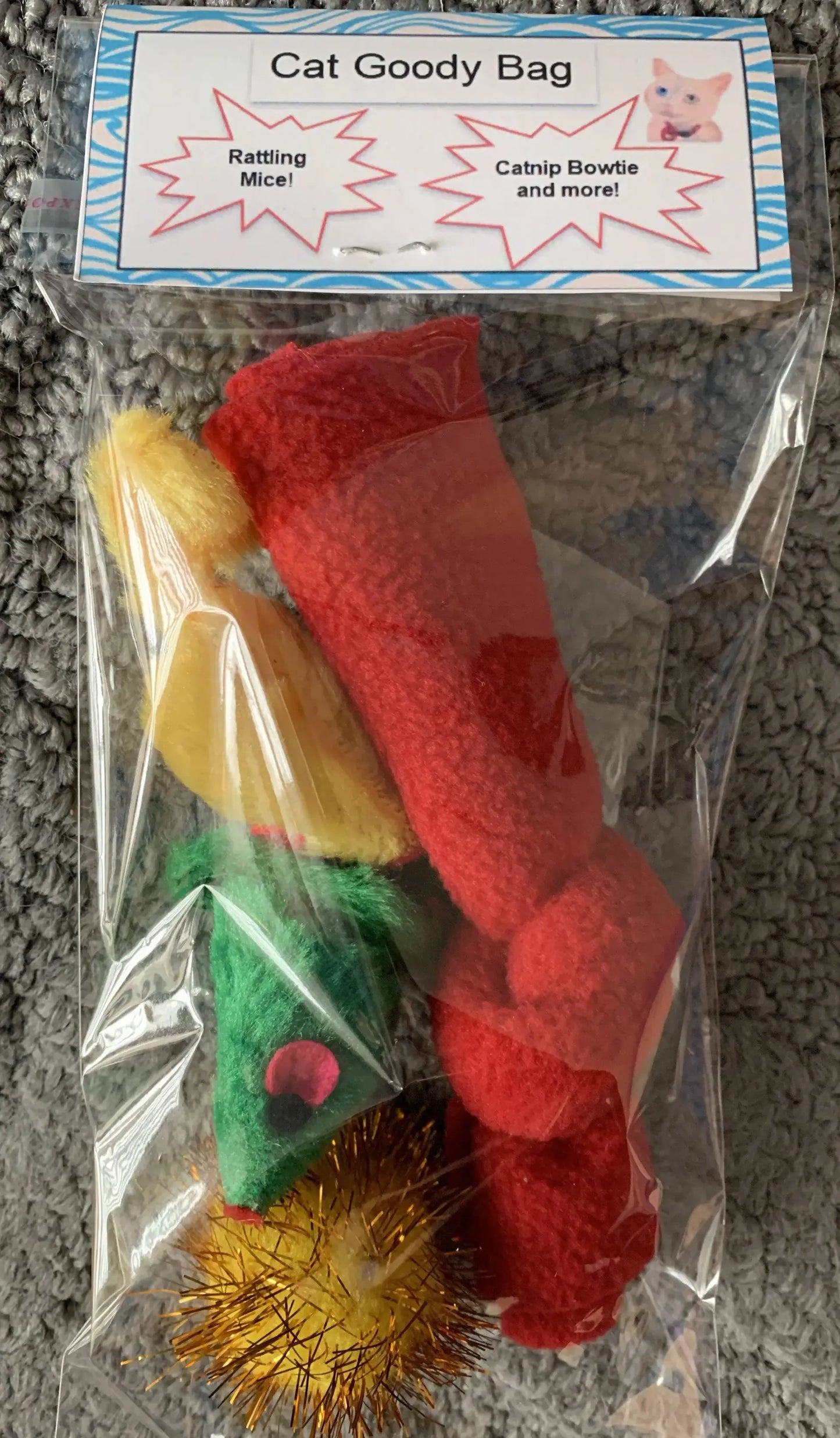Cat Scratcher Guy Catnip Toy Kit – 4-Piece Kitten Toy Set with Mice