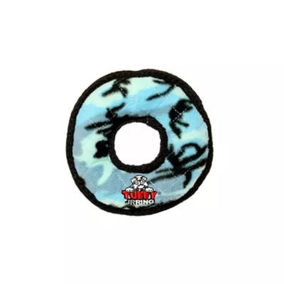 Tuffy Jr Ring Durable Dog Toy – Blue Camo Interactive Tug Toy