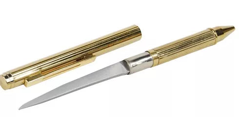Safety Technology Gold Letter Opener Pen | Self-Defense Knife Tool