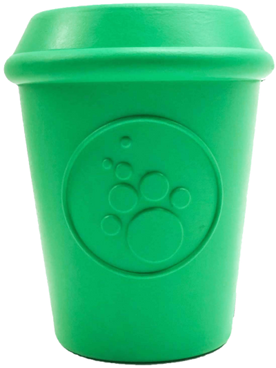 SodaPup Coffee Cup Durable Rubber Dog Chew Toy & Treat Dispenser – Large