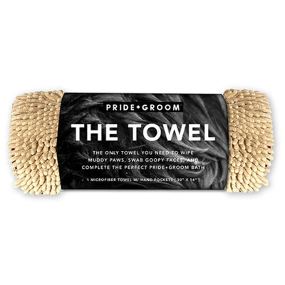 PRIDE+GROOM Microfiber Dog Drying Towel – Super Absorbent with Pockets
