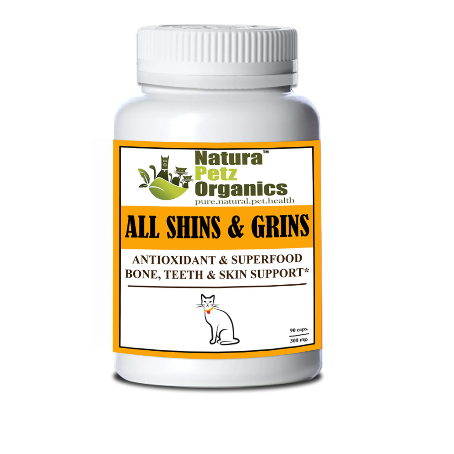 All Shins & Grins Capsules - Antioxidant Food Bone, Eye, CAT/ 90 caps / 300 mg