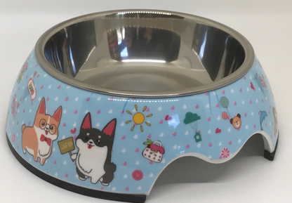 Cutie Ties Dog Bowl, Small, Corgi