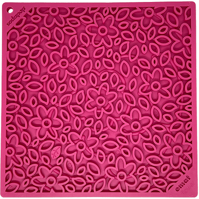 SodaPup Flower Power Lick Mat – Pink Dog Enrichment Toy, Small