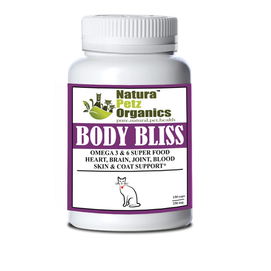 Body Bliss - Omega 3 & 6 Food + Heart, Brain Joint, Blood & Coat, Cat / 150 caps/ 250 mg/ Size 3