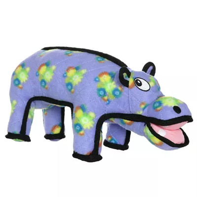 Tuffy Zoo Hippo Durable Dog Toy – Large Violet Interactive Tug Toy