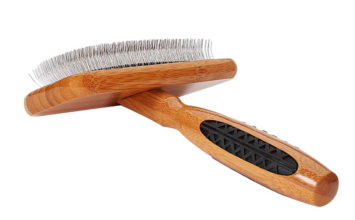 Bass Brushes- De-matting Pet Brush Slicker Style, Medium, Dark Bamboo1