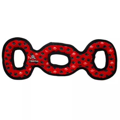 Tuffy Ultimate 3-Way Tug Durable Dog Toy – Red Paw Interactive Toy
