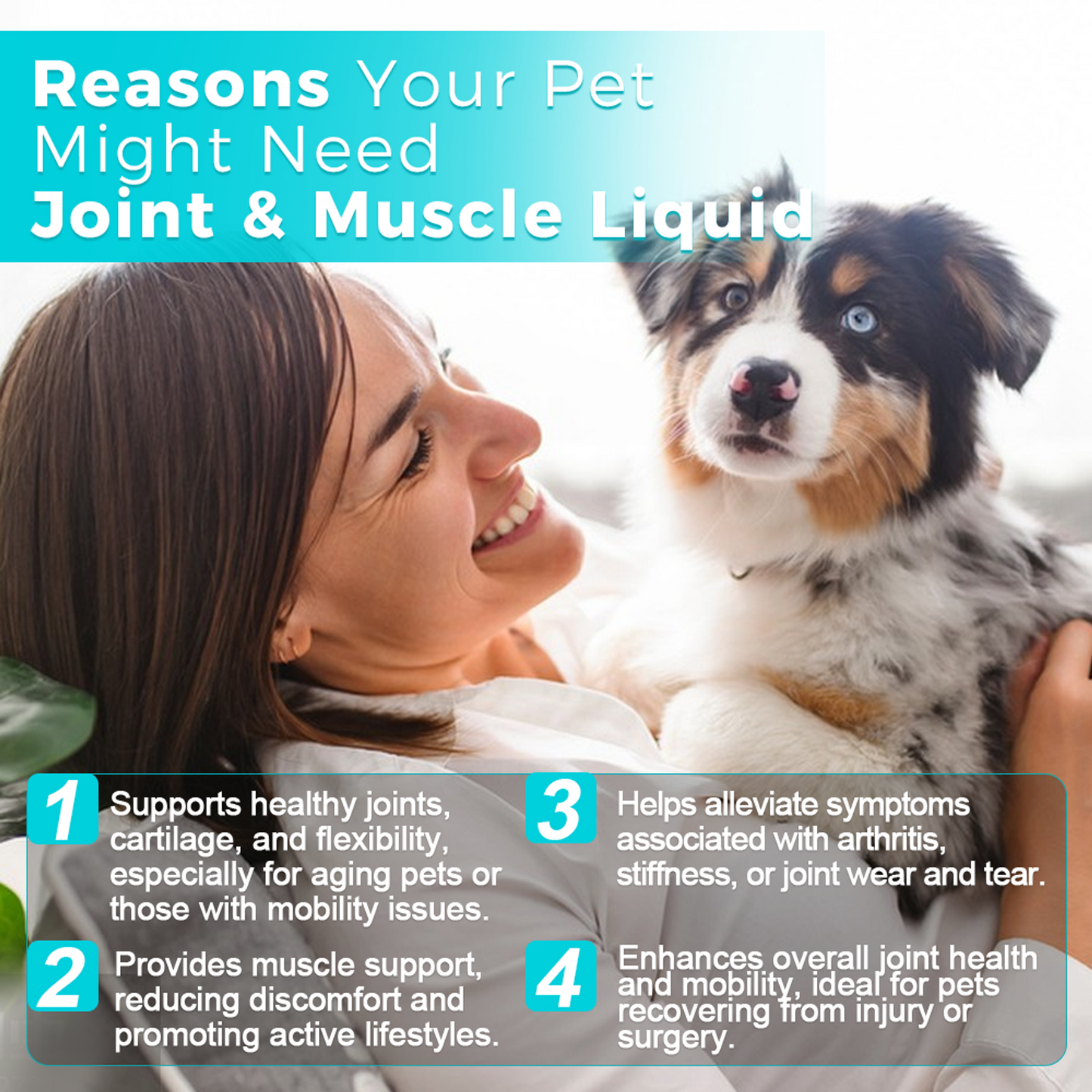 Welsdom Joint & Muscle Support Liquid Supplement for Cats & Dogs - 120mL