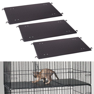 ProSelect Cat Cage Deluxe Platforms – Black Plastic Perch Set, 3 Pc