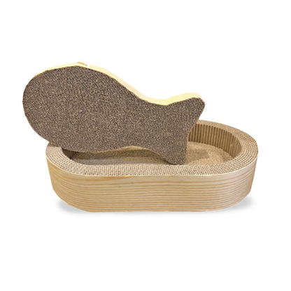 NANDOG Cat Scratcher Two Piece Oval With Inner Fish,
