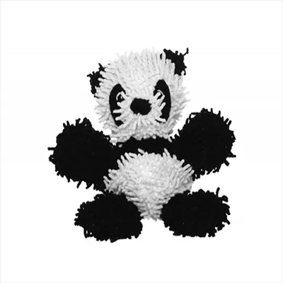Mighty Jr Microfiber Ball Dog Toy – Durable Plush Panda – Black & White