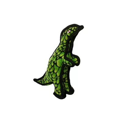 Tuffy Jr Dinosaur T-Rex Dog Toy – Durable 4-Layer Tug Toy, Green