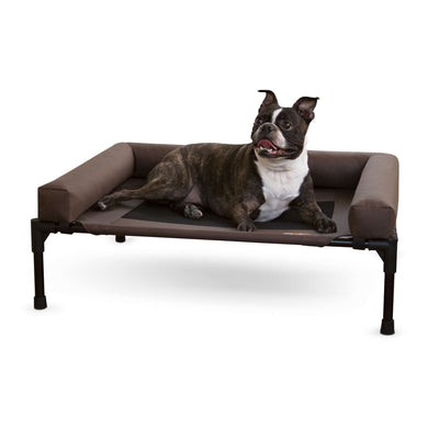 K&H Original Bolster Pet Cot – Cooling Mesh Dog Bed, Chocolate, Medium