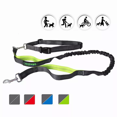 JESPET Hands Free Dog Leash – Reflective Bungee Leash for Running, Grey